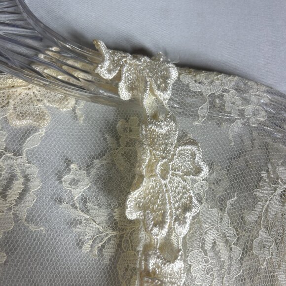 Ladies drop waist dress buttercream medium maxi lace sheer whimsy capsule fairy - Picture 3 of 13